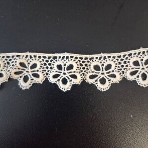 Lace, Vintage Ivory Cotton Edging 1" wide x 3/4 yds